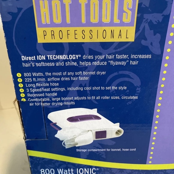 Hot Tools Professional 800W IONIC Soft Bonnet Hair Dryer Model 1051 White. - Picture 5 of 5